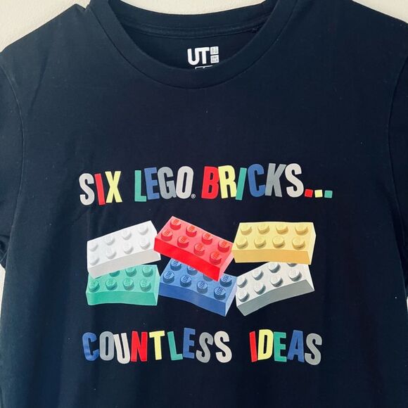 UNIQLO LEGO Men’s T-Shirt Size S Graphic Black Tee Short Sleeve - Picture 2 of 7